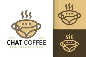 Chat-Kaffee-Talk-Logo-Design, Markenidentitäts-Logos-Vektor, modernes Logo, Logo-Designs-Vektor-Illustrationsvorlage vektor