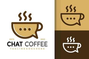 Chat-Kaffee-Logo-Design, Markenidentitäts-Logos-Vektor, modernes Logo, Logo-Designs-Vektor-Illustrationsvorlage vektor