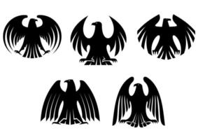 schwarze heraldische adler vektor