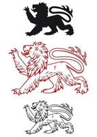 medeltida heraldisk lejon vektor