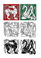 abstrakte tiere im keltischen stil vektor