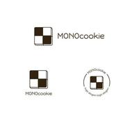 Schwarz-Weiß-Cookie-Logo-Set-Sammlung