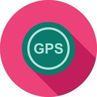 gps jag platt lång skugga ikon vektor