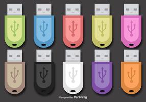 USB-flashminneuppsättning vektor