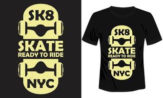 skridsko redo till rida t-shirt design vektor