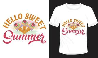 Hallo süßes Sommer-T-Shirt-Design vektor