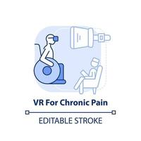 vr für chronische Schmerzen hellblaues Konzeptsymbol. therapeutische Wirkung. psychische Gesundheit Trend abstrakte Idee dünne Linie Illustration. isolierte Umrisszeichnung. editierbarer Strich. vektor