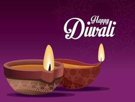 glad diwali firande vykort vektor