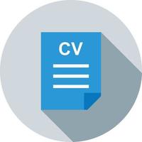 CV fil platt lång skugga ikon vektor