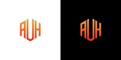 auh Brief Logo Design Polygon Monogramm Symbol Vektor Vorlage