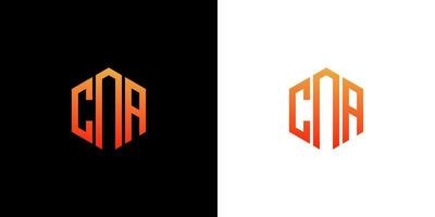 cna brev logotyp design polygon monogram ikon vektor mall