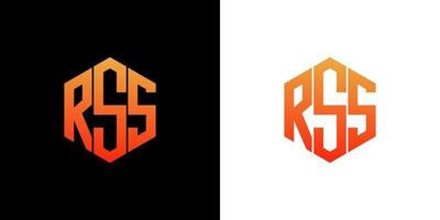 RSS-Brief-Logo-Design-Polygon-Monogramm-Symbol-Vektorvorlage vektor