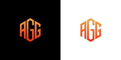 agg brev logotyp design polygon monogram ikon vektor mall