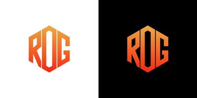 rog brev logotyp design polygon monogram ikon vektor mall