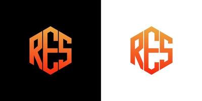 res-Brief-Logo-Design-Polygon-Monogramm-Symbol-Vektorvorlage vektor