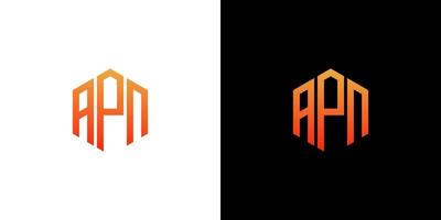 apn brev logotyp design polygon monogram ikon vektor mall