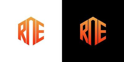 rne brev logotyp design polygon monogram ikon vektor mall