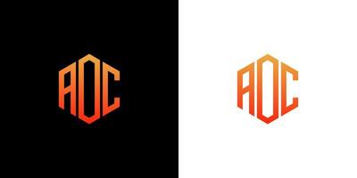 aoc-Brief-Logo-Design-Polygon-Monogramm-Symbol-Vektorvorlage vektor