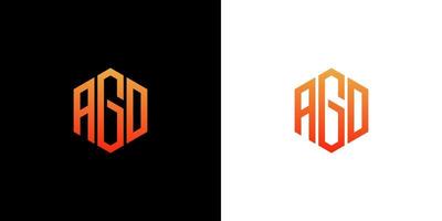 agd brev logotyp design polygon monogram ikon vektor mall