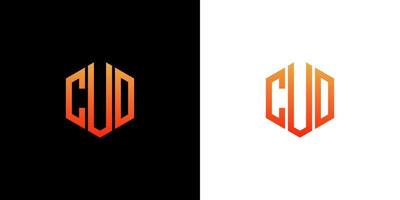 cud brev logotyp design polygon monogram ikon vektor mall