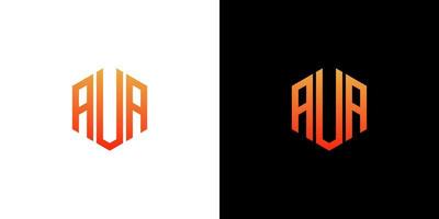 aua brev logotyp design polygon monogram ikon vektor mall