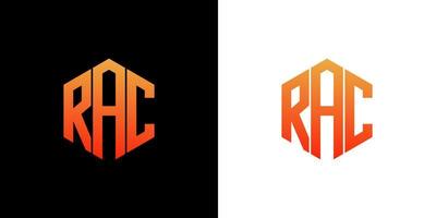 rac brev logotyp design polygon monogram ikon vektor mall