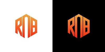 rnb brev logotyp design polygon monogram ikon vektor mall