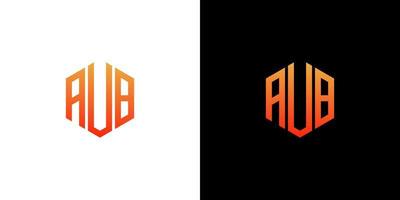 Aub-Buchstaben-Logo-Design-Polygon-Monogramm-Symbol-Vektorvorlage vektor