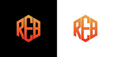 reb brev logotyp design polygon monogram ikon vektor mall