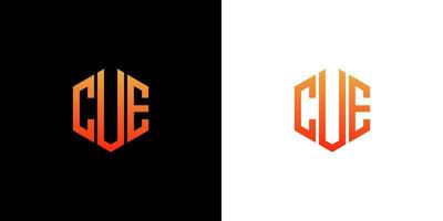 Cue-Brief-Logo-Design-Polygon-Monogramm-Symbol-Vektor-Vorlage vektor