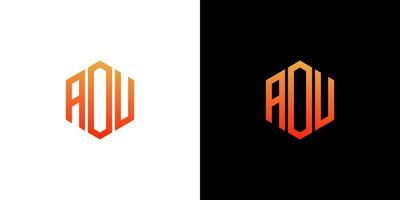 aou brev logotyp design polygon monogram ikon vektor mall