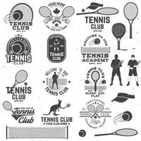 Set von Tennisclub-Abzeichen mit Gestaltungselement. Vektor-Illustration. vektor