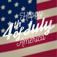 Happy 4. Juli Design im Retro-Stil. 4. Juli-Grußkarte auf der amerikanischen Nationalflagge. vektor