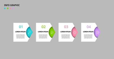 Vektor-Infografik-Design-Geschäftsvorlage mit Symbolen und 4 Optionen oder Schritten. kann für Prozessdiagramme, Präsentationen, Workflow-Layouts, Banner, Flussdiagramme und Infografiken verwendet werden vektor