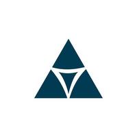 blaues Pyramiden-Dreieck-Logo-Design vektor