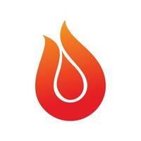 rotes Feuer Flammen-Logo-Design vektor