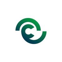 grüner kreis buchstabe c logo design vektor