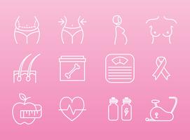 Frauen Gesundheit Und Schönheit Icons vektor