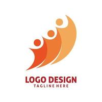 grupp aktiva människor gemenskap logotyp design vektor