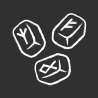 runa stenar krita ikon. skandinaviska, nordic runsten. viking alfabet sten med run- inskrift. runa läsning, förmögenhet talande. celtic orakel mysterium Artikel. isolerat vektor svarta tavlan illustration