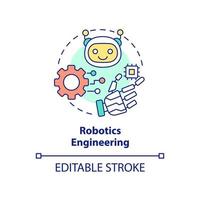 Symbol für Robotik-Engineering-Konzept. trendige technische Fähigkeit abstrakte Idee dünne Linie Illustration. Informatik. isolierte Umrisszeichnung. editierbarer Strich. vektor