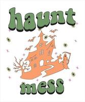 häftig stil halloween typografi t-shirt design, årgång typografi t-shirt design, retro halloween t-shirt design, häftig t-shirt design. vektor