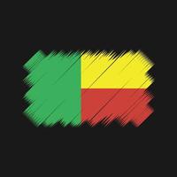 Benin flagga borste vektor. National flagga vektor