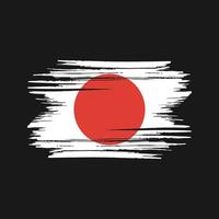 japanische flagge pinselstriche. Nationalflagge vektor