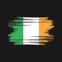 irland flagga borsta slag. nationell flagga vektor