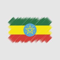 etiopien flagga borste vektor. National flagga vektor