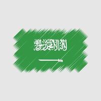 Pinselvektor mit saudi-arabischer Flagge. Nationalflagge vektor