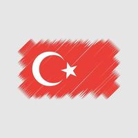 Turkiet flagga borste vektor. National flagga vektor