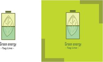 grön energi, förnybar energi logotyp isolerat i vit och grön bakgrund vektor
