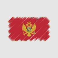 montenegro flagga borste vektor. National flagga vektor